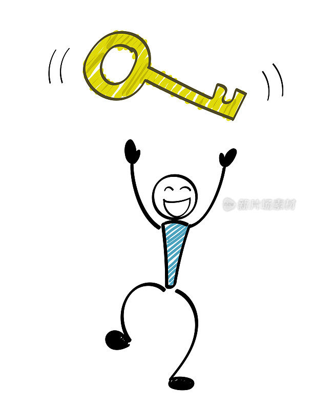 Person who is pleased with the key